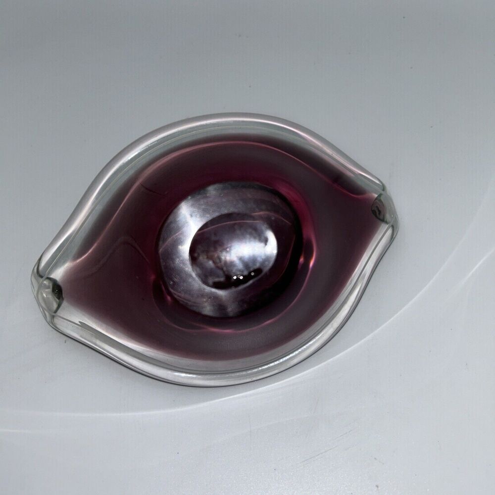 Paul Kedelv - Coquille Flygsfors Pink Purple Art Glass Bowl 1950s- 3 piece set - Picture 13 of 16